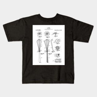 Whisk Patent - Baking Art - Black And White Kids T-Shirt